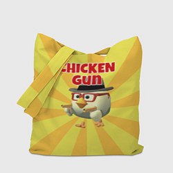 Сумка-шопер Chicken Gun с пистолетами, цвет: 3D-принт