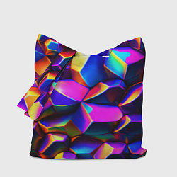 Сумка-шопер Бензиновые неоновые кристаллы, цвет: 3D-принт