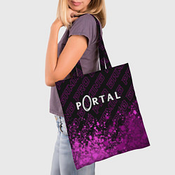 Сумка-шопер Portal pro gaming: символ сверху, цвет: 3D-принт — фото 2