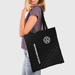 Сумка-шопер Volkswagen карбоновый фон, цвет: 3D-принт — фото 2