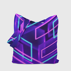 Сумка-шопер Светящиеся разноцветные полосы, цвет: 3D-принт