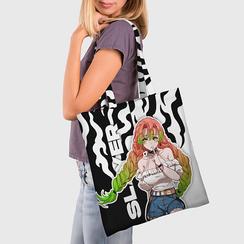 Сумка-шоппер Мацури - клинок - языки пламени / 3D-принт – фото 3