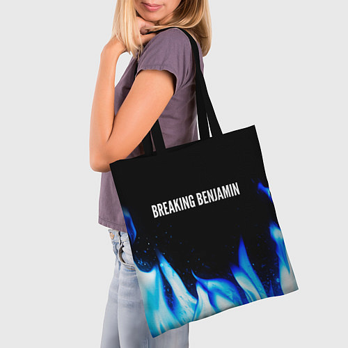 Сумка-шоппер Breaking Benjamin blue fire / 3D-принт – фото 3