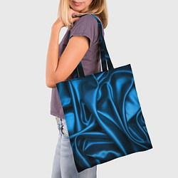 Сумка-шопер Синий шёлк, цвет: 3D-принт — фото 2