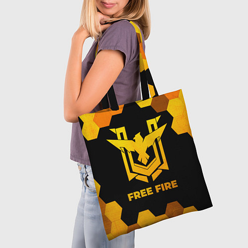 Сумка-шоппер Free Fire - gold gradient / 3D-принт – фото 3
