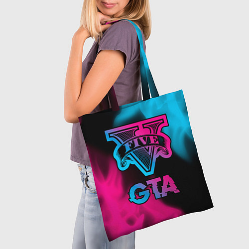 Сумка-шоппер GTA - neon gradient / 3D-принт – фото 3