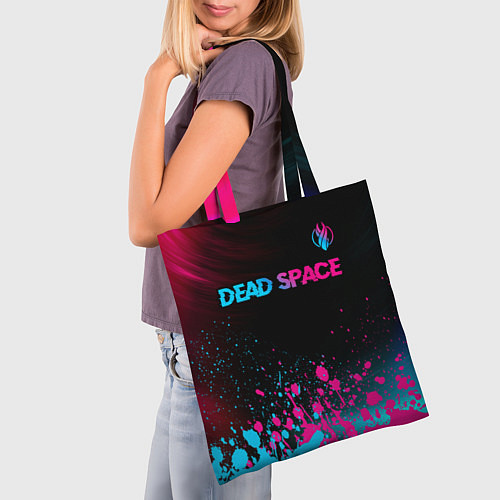 Сумка-шоппер Dead Space - neon gradient: символ сверху / 3D-принт – фото 3