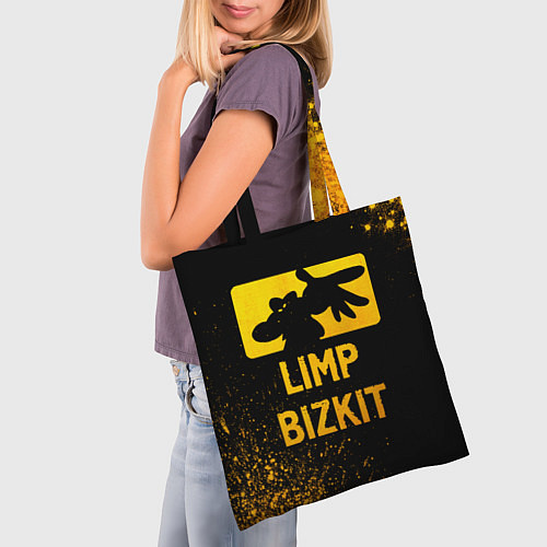 Сумка-шоппер Limp Bizkit - gold gradient / 3D-принт – фото 3