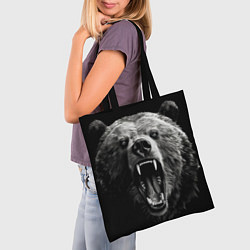 Сумка-шопер Агрессивный таежный медведь, цвет: 3D-принт — фото 2