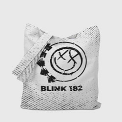 Сумка-шопер Blink 182 с потертостями на светлом фоне, цвет: 3D-принт