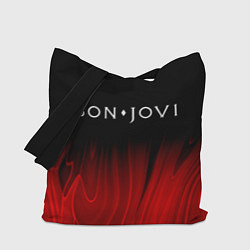 Сумка-шопер Bon Jovi red plasma, цвет: 3D-принт