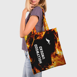 Сумка-шопер Hollywood Undead и пылающий огонь, цвет: 3D-принт — фото 2