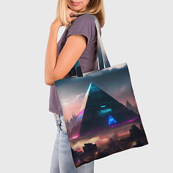 Сумка-шопер Киберпанк пирамида, цвет: 3D-принт — фото 2