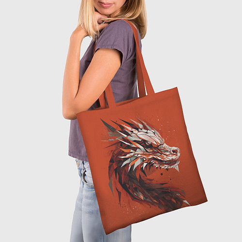 Сумка-шоппер Дракон из геометрических фигур: арт нейросети / 3D-принт – фото 3