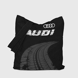 Сумка-шопер Audi speed на темном фоне со следами шин: символ с, цвет: 3D-принт