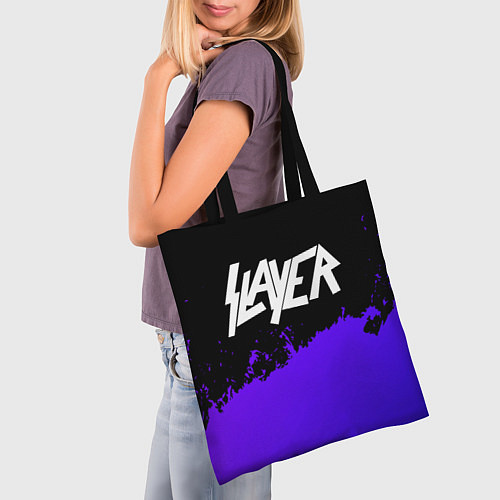 Сумка-шоппер Slayer purple grunge / 3D-принт – фото 3
