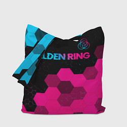 Сумка-шопер Elden Ring - neon gradient: символ сверху, цвет: 3D-принт