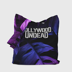 Сумка-шопер Hollywood Undead neon monstera, цвет: 3D-принт