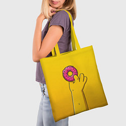 Сумка-шопер Гомер и пончик, цвет: 3D-принт — фото 2