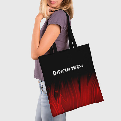 Сумка-шоппер Depeche Mode red plasma / 3D-принт – фото 3
