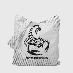 Сумка-шопер Scorpions с потертостями на светлом фоне, цвет: 3D-принт