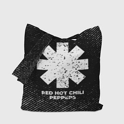 Сумка-шопер Red Hot Chili Peppers с потертостями на темном фон, цвет: 3D-принт