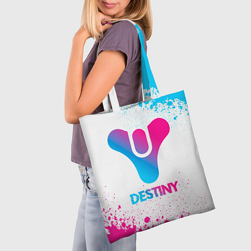 Сумка-шоппер Destiny neon gradient style / 3D-принт – фото 3