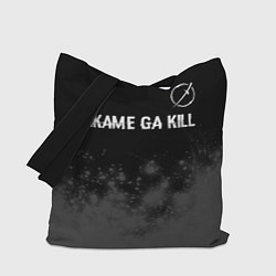 Сумка-шопер Akame ga Kill glitch на темном фоне: символ сверху, цвет: 3D-принт