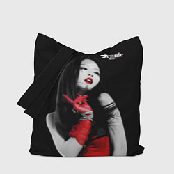 Сумка-шопер Blackpink Jennie Red dress, цвет: 3D-принт