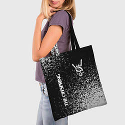 Сумка-шопер The Offspring и рок символ на темном фоне, цвет: 3D-принт — фото 2