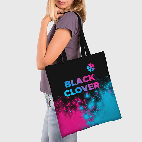 Сумка-шоппер Black Clover - neon gradient: символ сверху / 3D-принт – фото 3