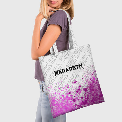 Сумка-шоппер Megadeth rock legends: символ сверху / 3D-принт – фото 3