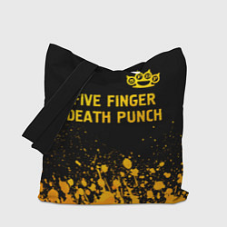 Сумка-шопер Five Finger Death Punch - gold gradient: символ св, цвет: 3D-принт