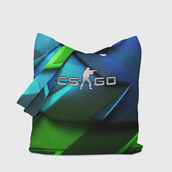 Сумка-шопер CS GO green blue abstract, цвет: 3D-принт