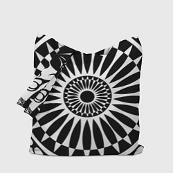 Сумка-шопер Черно белый узор с радиусами, цвет: 3D-принт