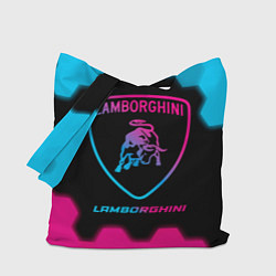 Сумка-шопер Lamborghini - neon gradient, цвет: 3D-принт