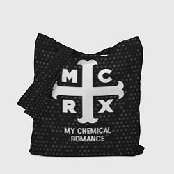 Сумка-шопер My Chemical Romance glitch на темном фоне, цвет: 3D-принт
