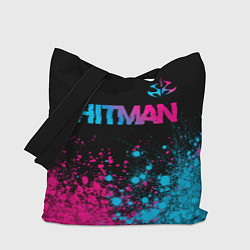 Сумка-шоппер Hitman - neon gradient: символ сверху