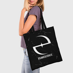Сумка-шопер Evanescence glitch на темном фоне, цвет: 3D-принт — фото 2