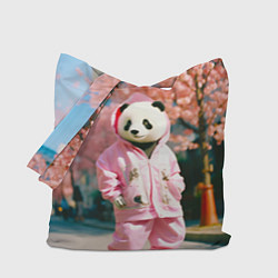 Сумка-шопер Милая панда в пуховике, цвет: 3D-принт