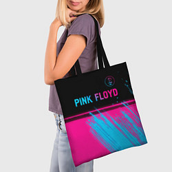 Сумка-шопер Pink Floyd - neon gradient: символ сверху, цвет: 3D-принт — фото 2