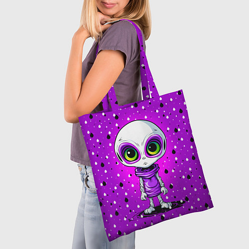 Сумка-шоппер Alien - purple color / 3D-принт – фото 3