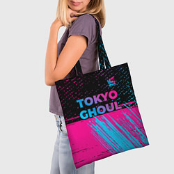 Сумка-шопер Tokyo Ghoul - neon gradient: символ сверху, цвет: 3D-принт — фото 2