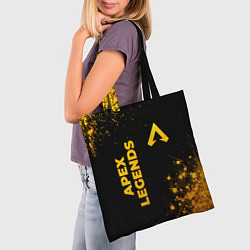Сумка-шопер Apex Legends - gold gradient: надпись, символ, цвет: 3D-принт — фото 2