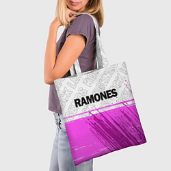 Сумка-шопер Ramones rock legends: символ сверху, цвет: 3D-принт — фото 2