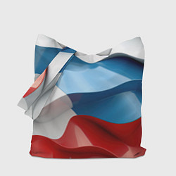Сумка-шопер Абстракция в цветах флага РФ, цвет: 3D-принт