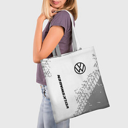 Сумка-шопер Volkswagen speed на светлом фоне со следами шин: н, цвет: 3D-принт — фото 2