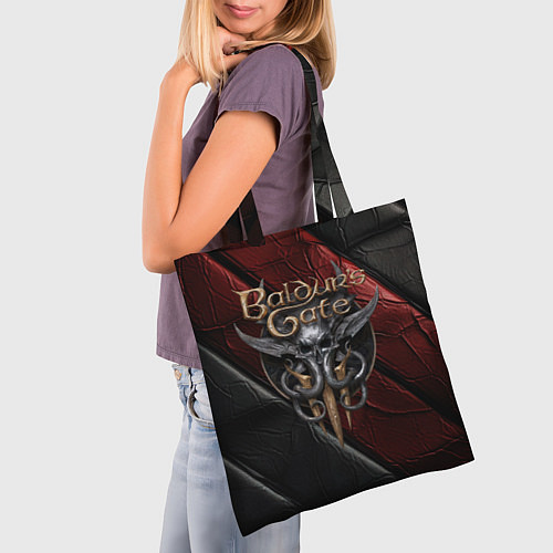 Сумка-шоппер Baldurs Gate 3 logo dark / 3D-принт – фото 3