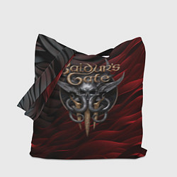 Сумка-шоппер Baldurs Gate 3 logo dark red black