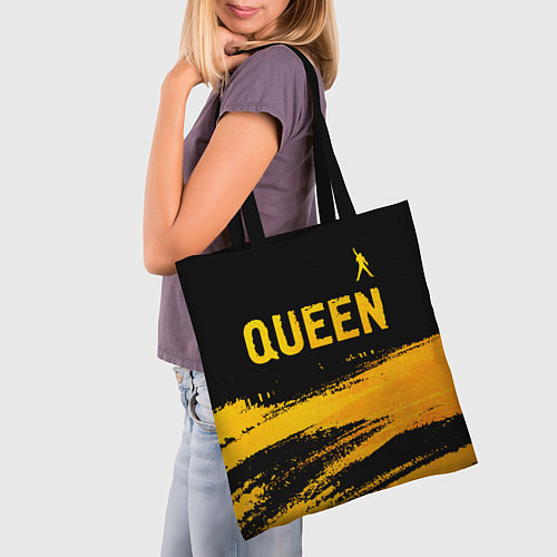 Сумка-шоппер Queen - gold gradient: символ сверху / 3D-принт – фото 3
